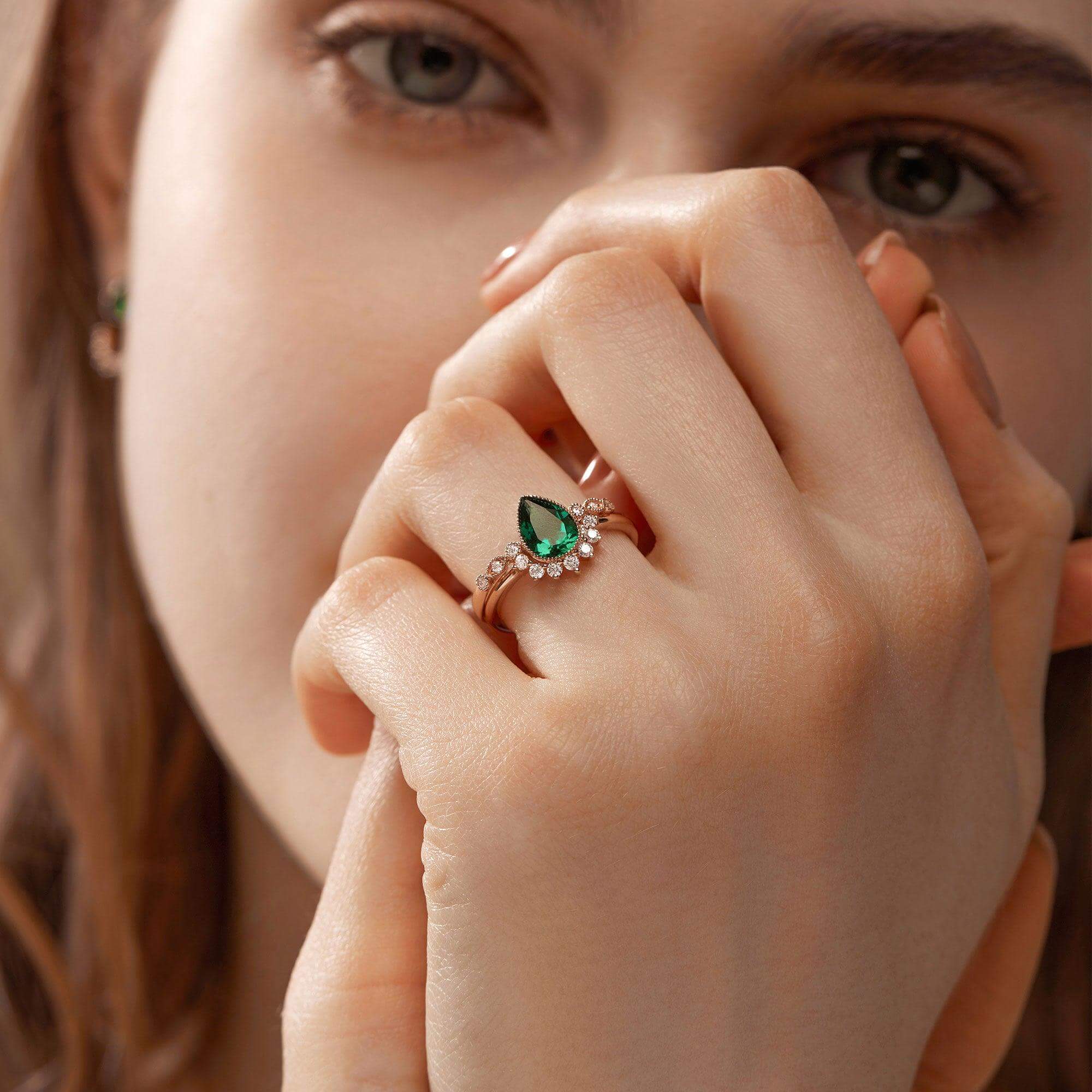 Vintage Emerald rings set