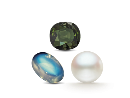 Pearl June Birthstone Ring, alexandrite ,moonstone