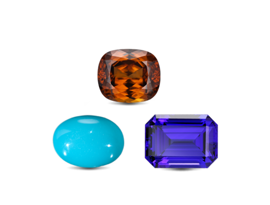 December Birthstone Ring - Turquoise Tanzanite and Zircon Rings