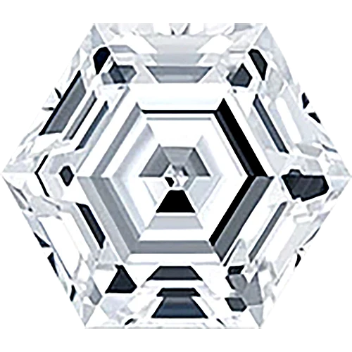 Hexagon cut gemstone engagement rings