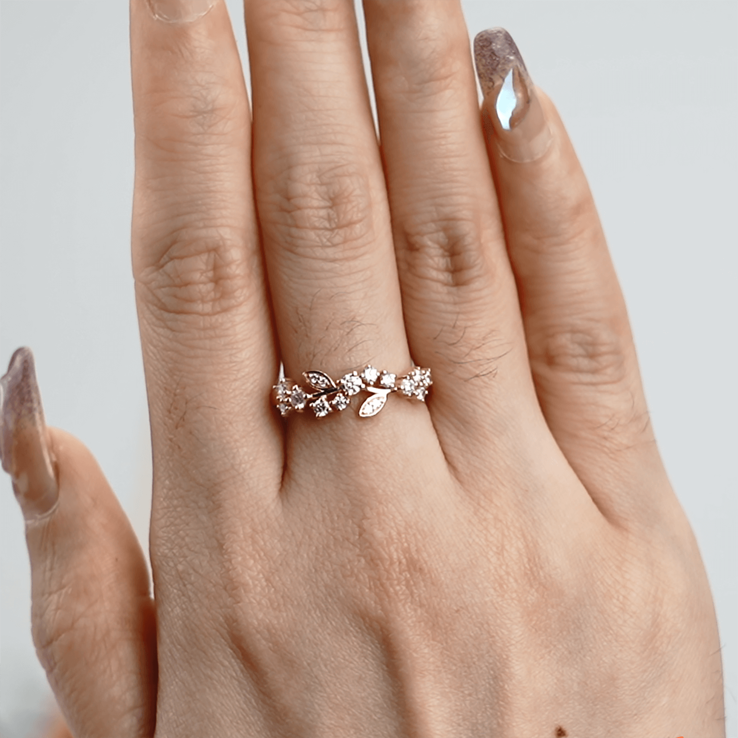 Unique Leaf Moissanite Wedding Ring Women Dainty Rings