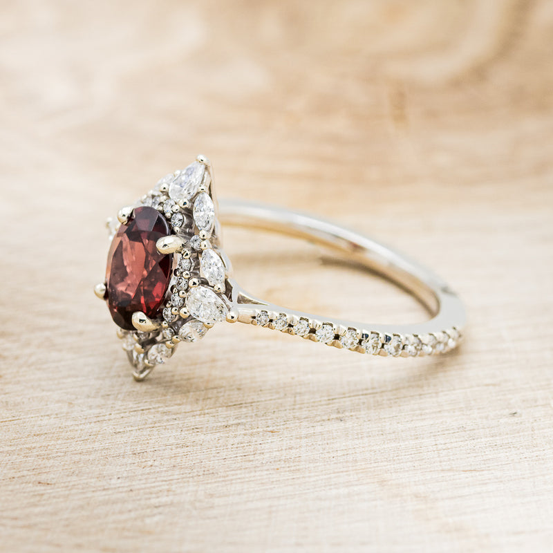 Oval Garnet Engagement Ring - Eternal Flame