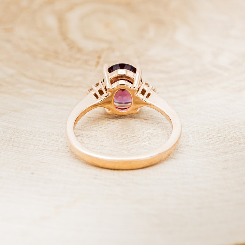 Oval Cut Garnet Wedding Rings - Radiant Ember