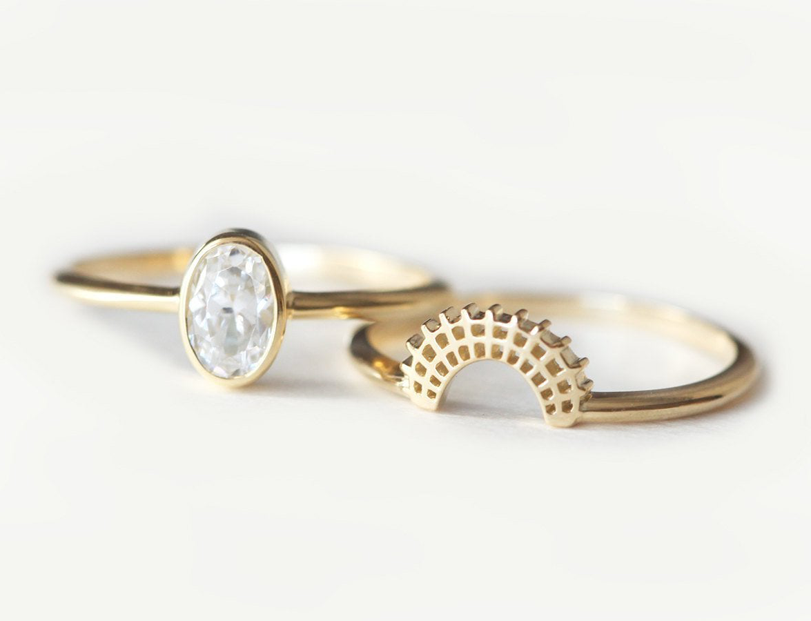 Unique Vintage 0.5CT Diamond Ring Set Wdiding Rings Engagement Ring, promise rings, custom anniversary rings
