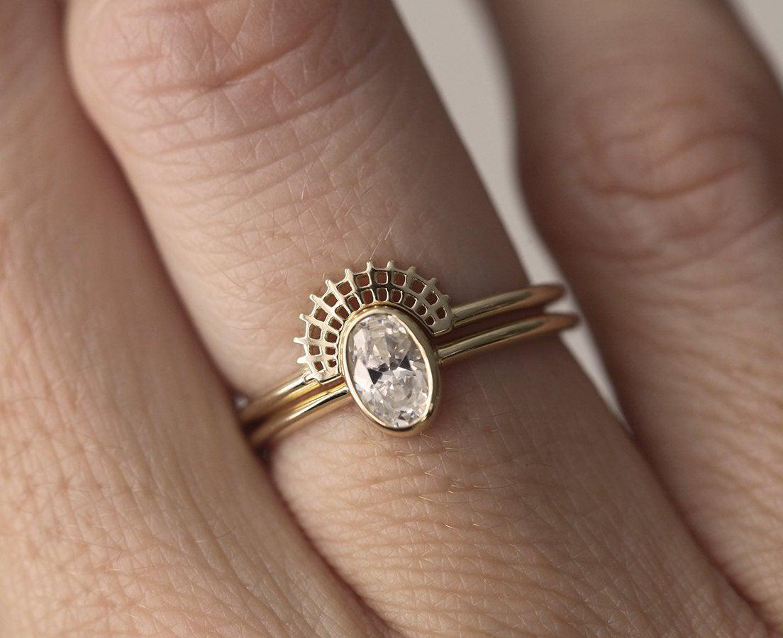 Unique Vintage 0.5CT Diamond Ring Set Wdiding Rings Engagement Ring, promise rings, custom anniversary rings,women gift
