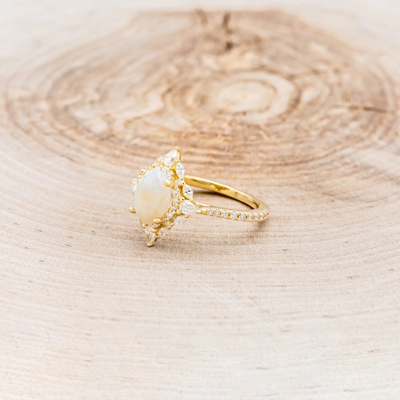 Celestial Glow - Oval Opal Cabochon Engagement Ring | AURUMLUMINOS