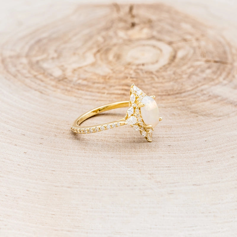 Celestial Glow - Oval Opal Cabochon Engagement Ring | AURUMLUMINOS ,ROSE GOLD RING FOR WOMEN GIFT