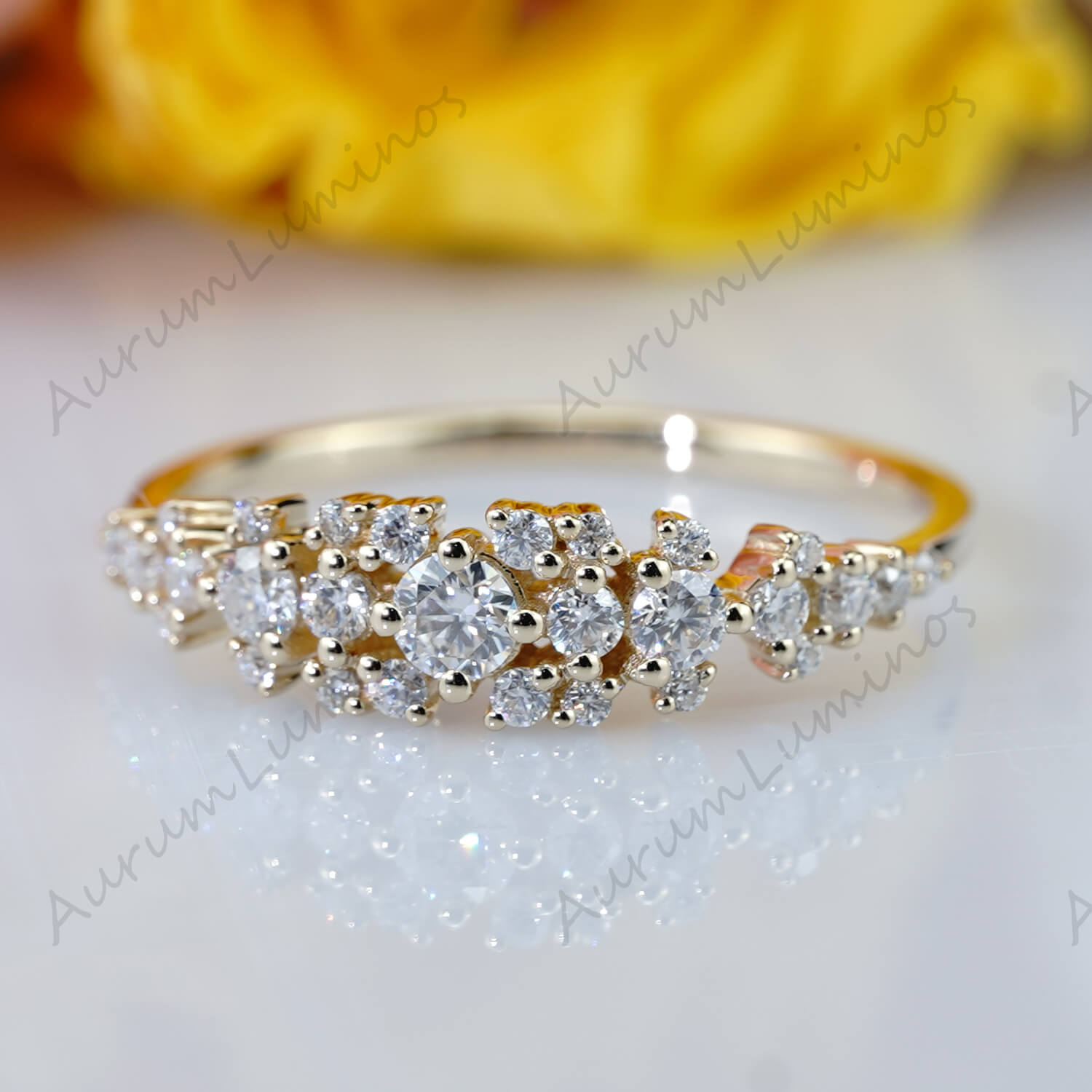 Rings with moissanite or Diamond, Handmade custom solid gold ring for women,unique art wedding band promise ring and anniversary rings with Natural diamond,High quality Diamond ring,art design solid gold rings