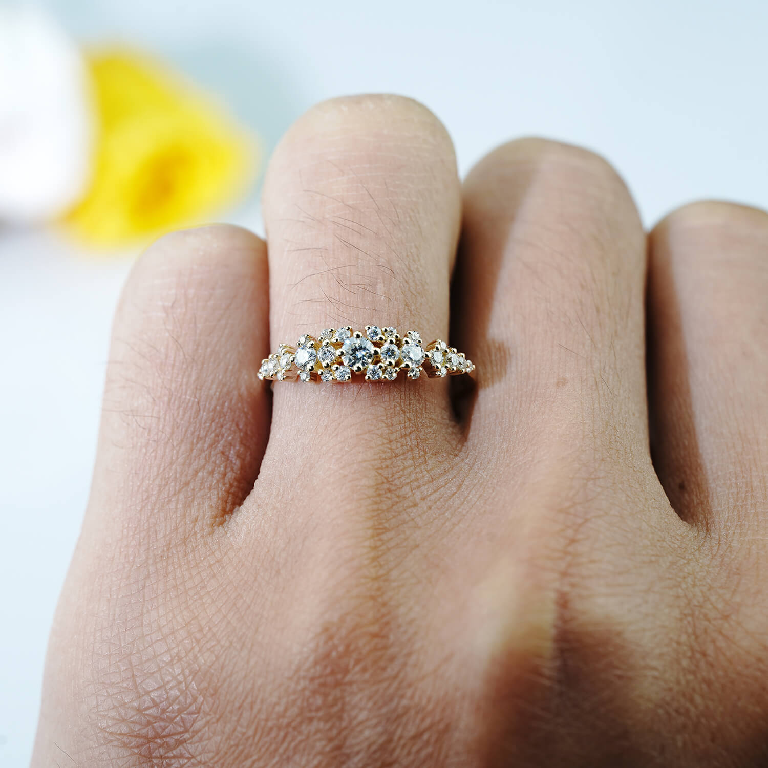 Rings with moissanite or Diamond, Handmade custom solid gold ring for women,unique art wedding band promise ring and anniversary rings with Natural diamond,High quality Diamond ring,engagement ring for women