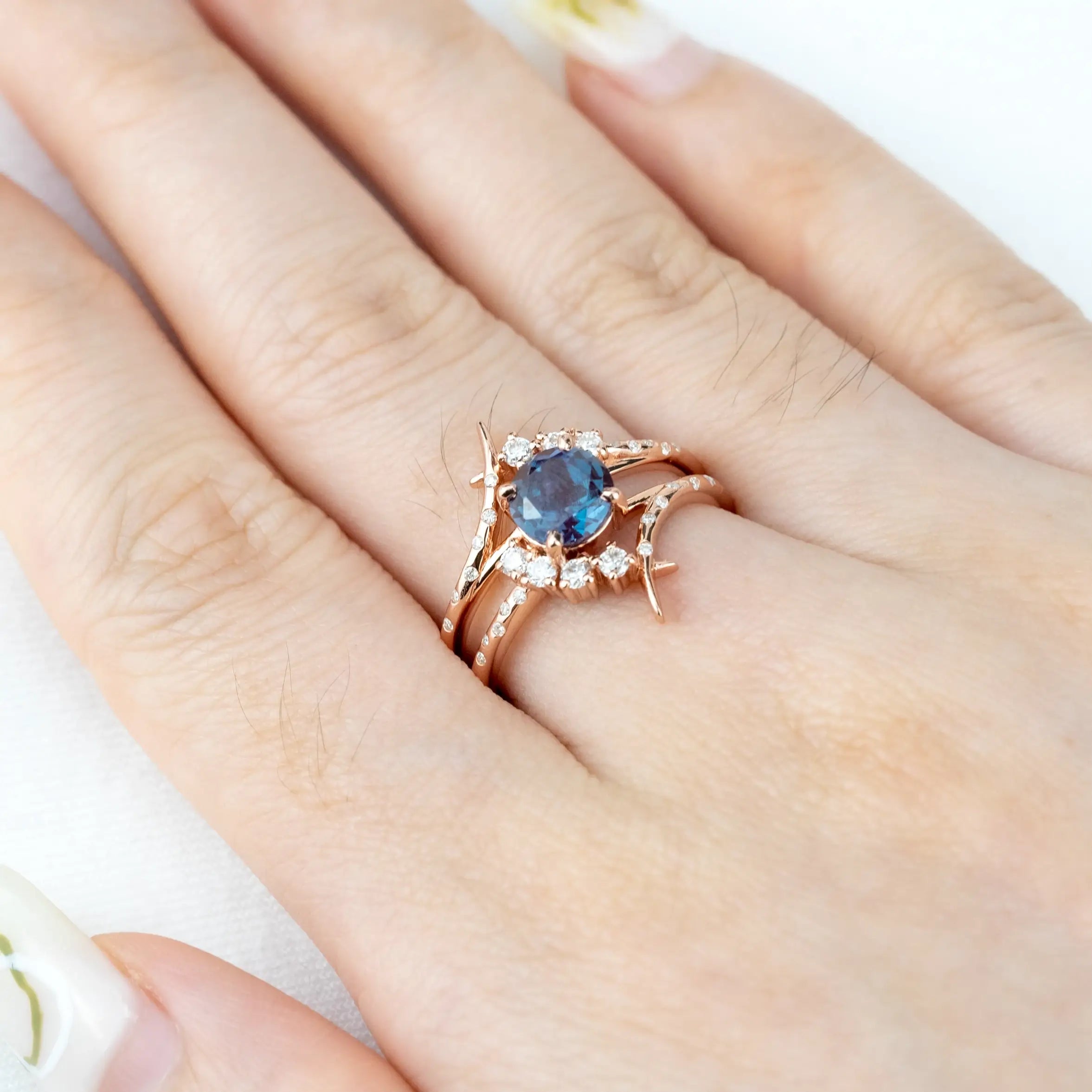 Astrid - Interstellar Art Alexandrite Ring Unique Engagement Rings