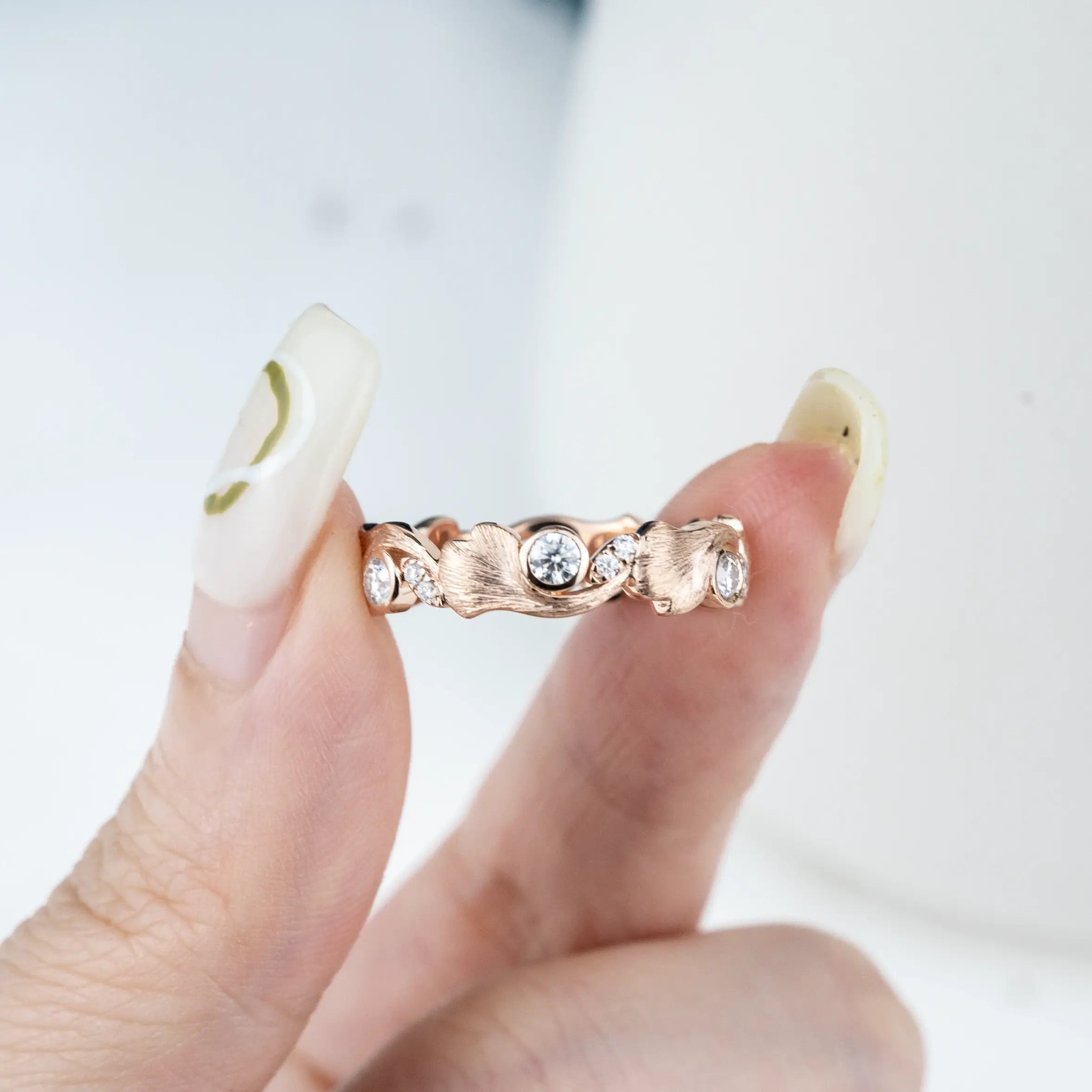Ocean's Whisper Wedding Band Solid Rose Gold Ring promise ring anniversary rings