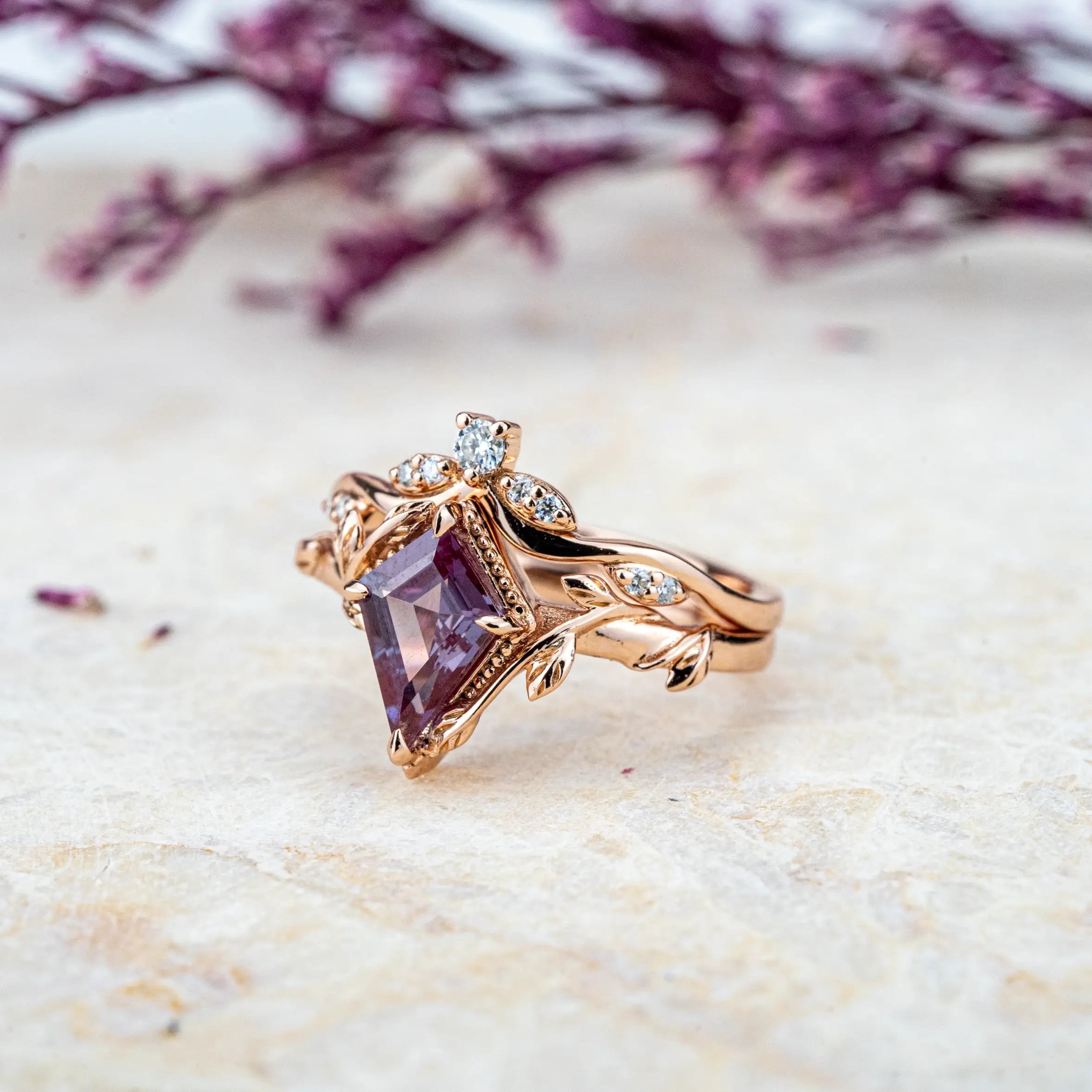 Bridal Set Kite Cut Alexander Ring Leaf Ring For Ladies anniversary ring best custom gold rings