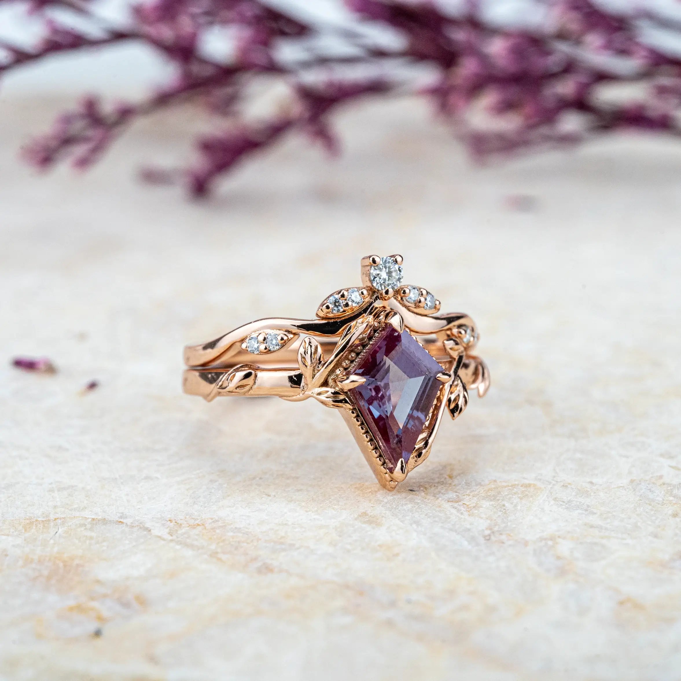 Bridal Set Kite Cut Alexander Ring Leaf Ring For Ladies anniversary ring best custom gold rings