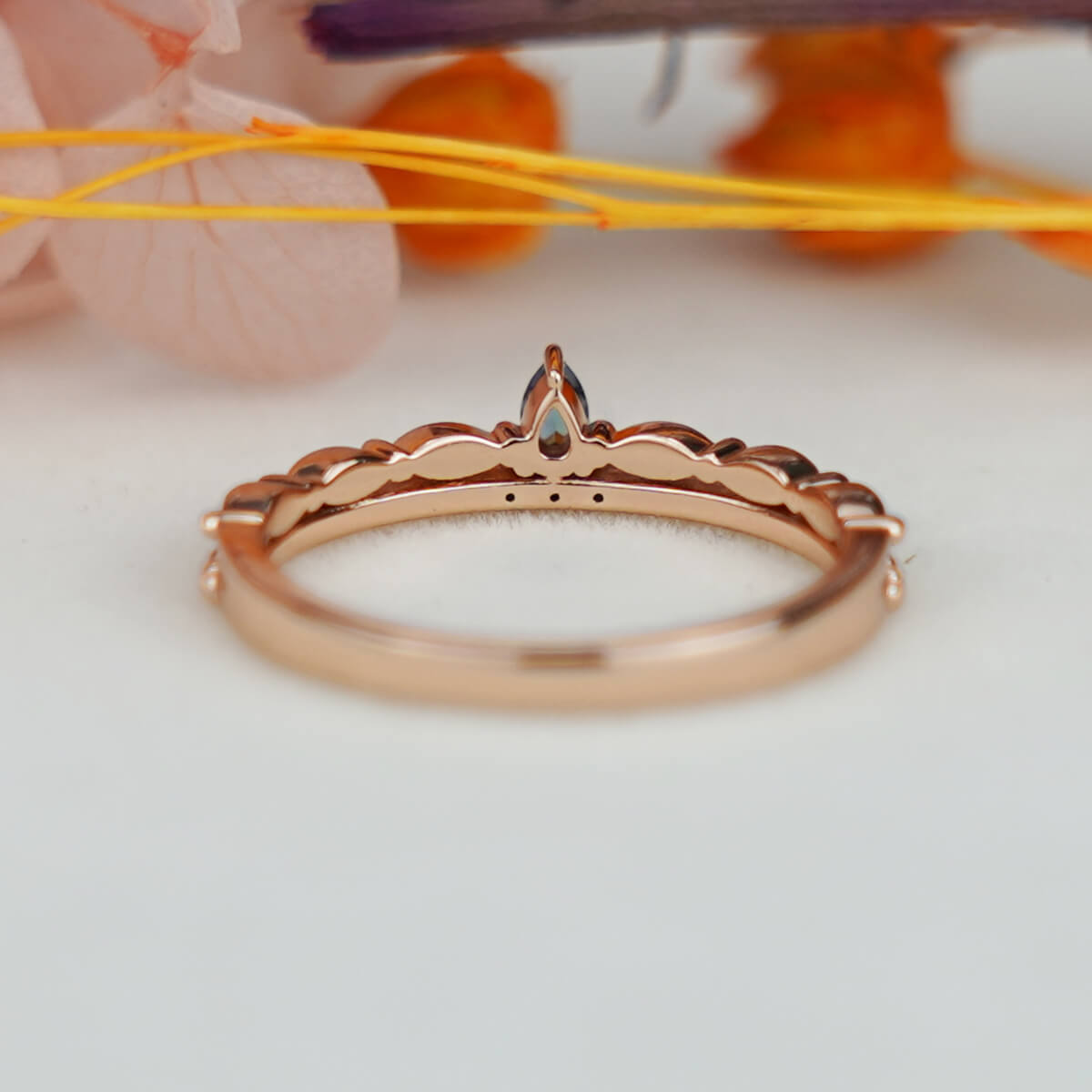 Diamond Wedding Band Vintage Delicate Milgrain Antique Stacking