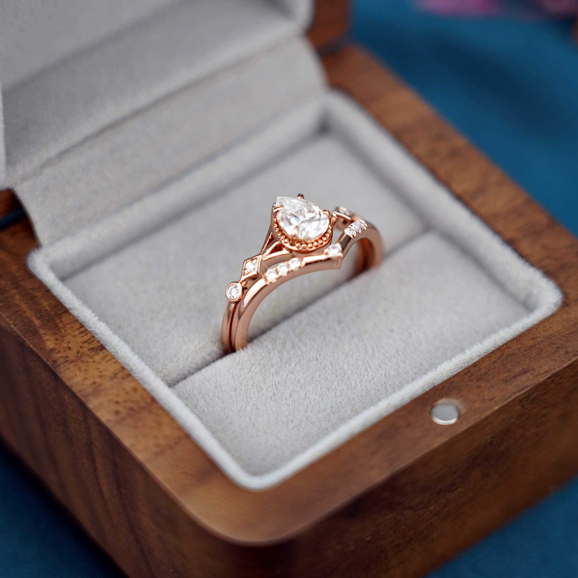 Ethereal Ring Minimalist Moissanite Proposal Ring Set