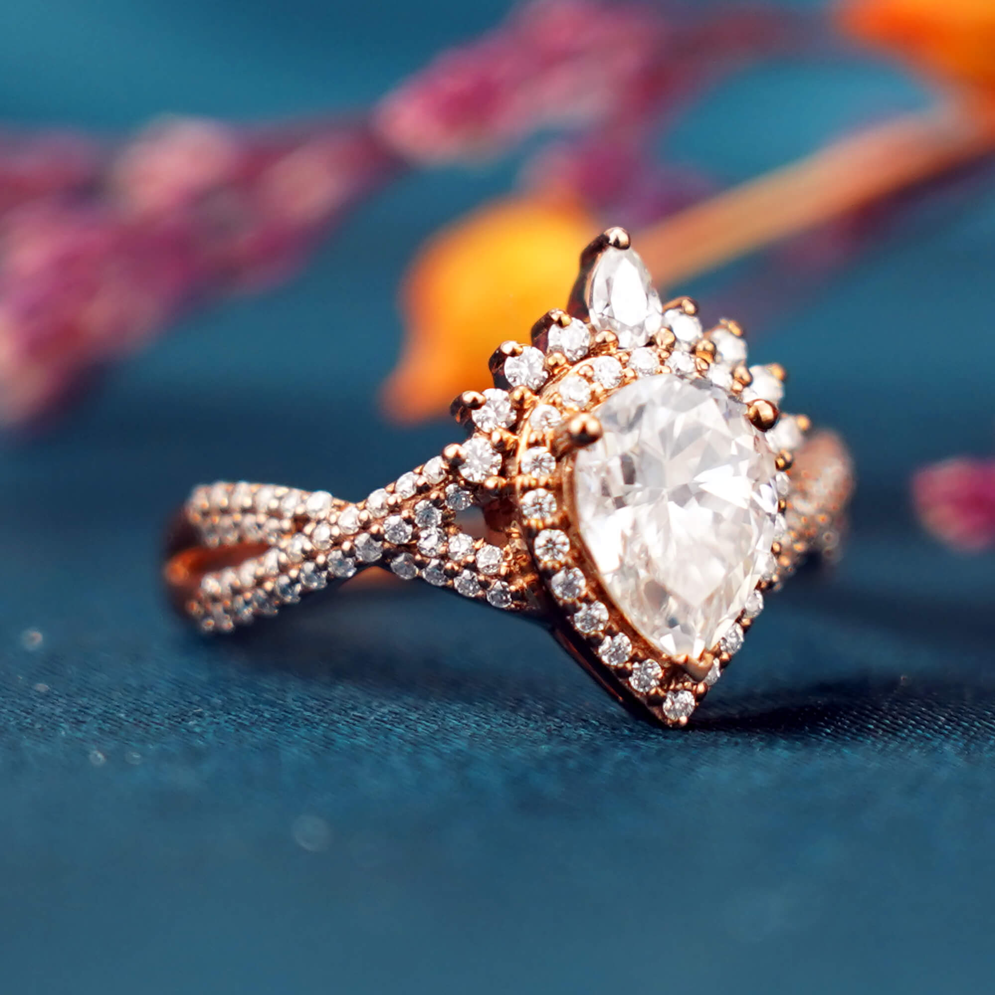 Eternal Moissanite Ring Vintage Stacking Engagement Ring , retro ring , unique moissanite ring