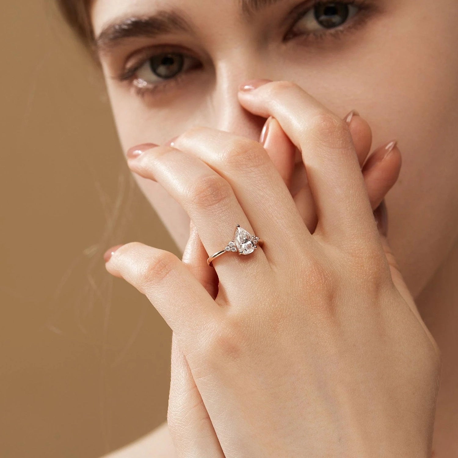 moissanite rings pear cut moissanite