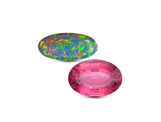opal and tourmaline October Birthstone