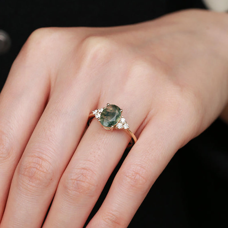 moss agate rings