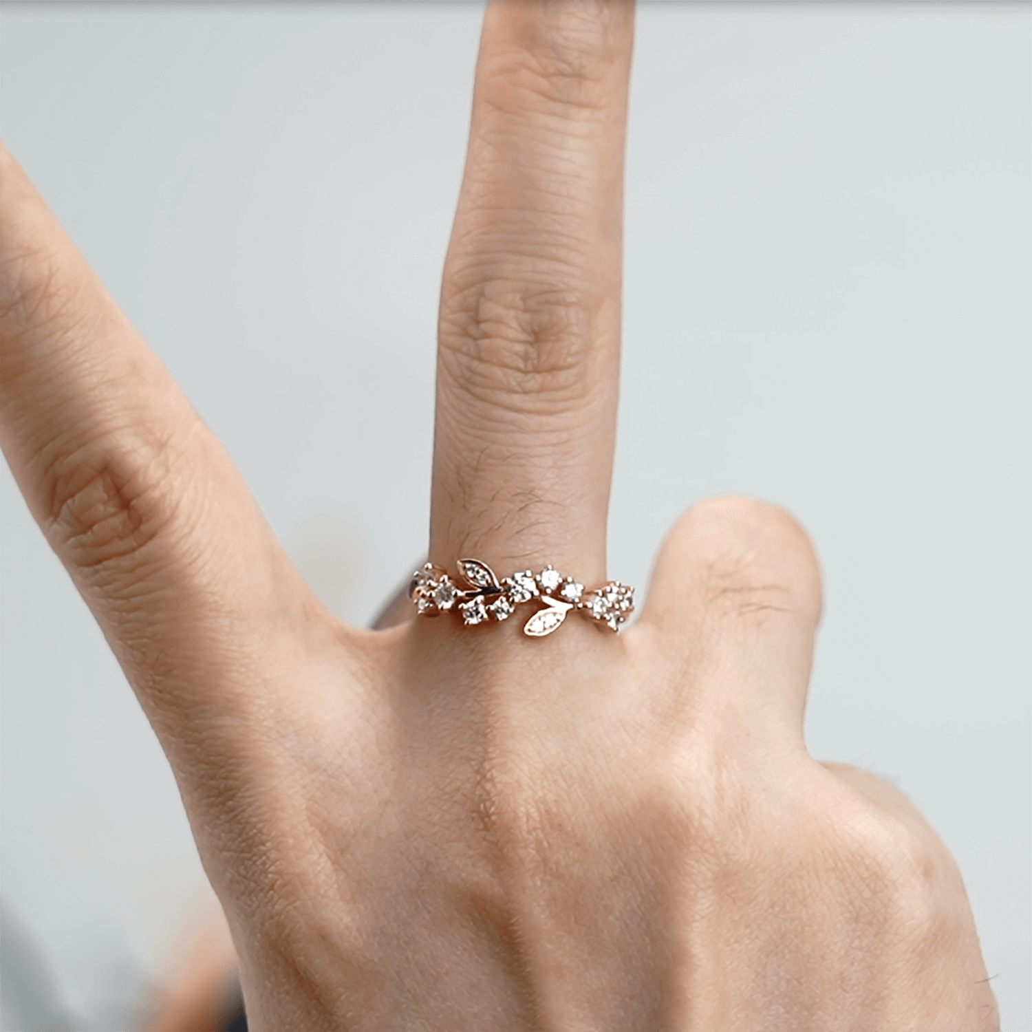 Unique Leaf Moissanite Wedding Ring Women Dainty Rings solid gold band anniversary rings for women gift for her