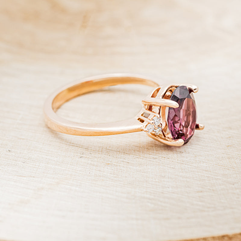 Oval Cut Garnet Wedding Rings - Radiant Ember , aurumluminos, promise rings,anniversary rings,wedding rings