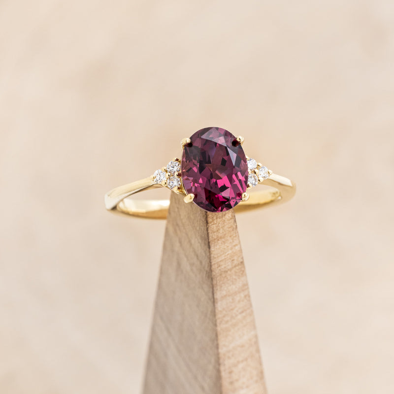 Oval Cut Garnet Wedding Rings - Radiant Ember , aurumluminos, promise rings,anniversary rings,wedding rings,marries ring