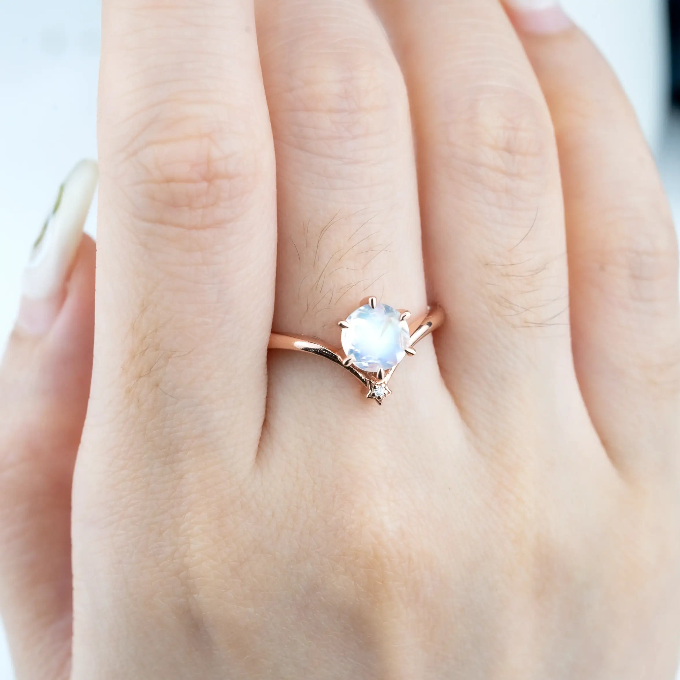 custom birthstone rings with moonstone ring minimalist band,engagement rings