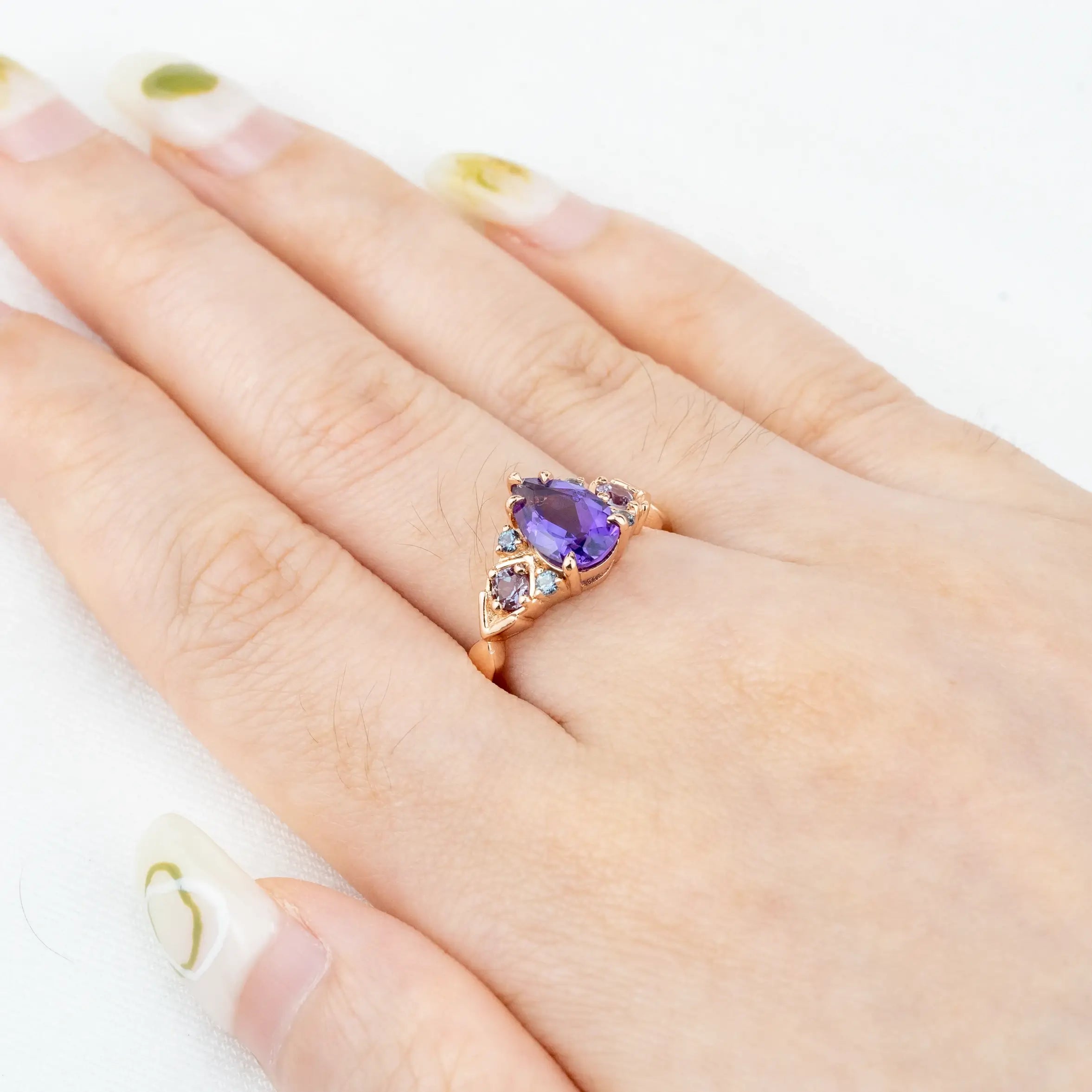 Royal - Amethyst Ring For Ladies Anniversary Ring Gold