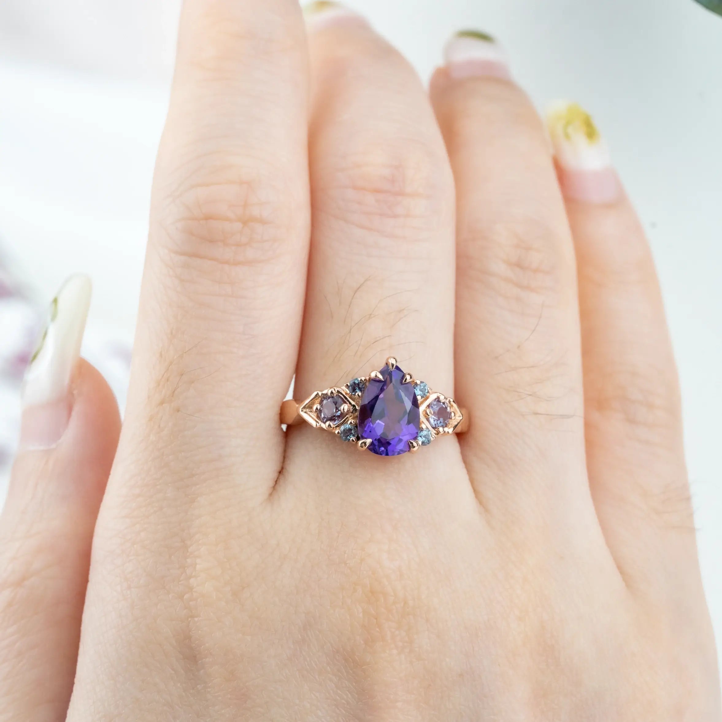 Royal - Amethyst Ring For Ladies Anniversary Ring Gold for ladies promise rings engagement