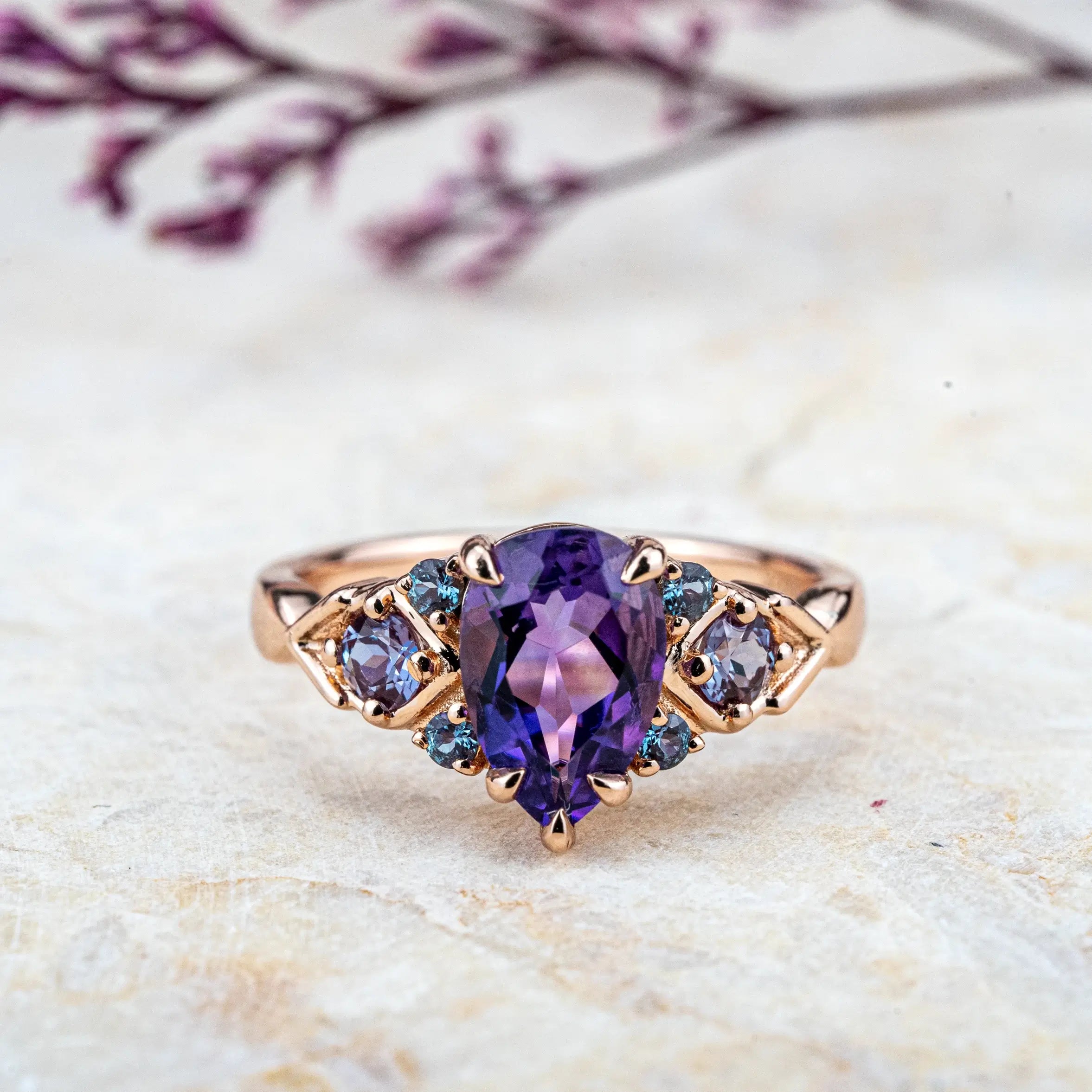 Royal - Amethyst Ring For Ladies Anniversary Ring Gold for ladies promise rings