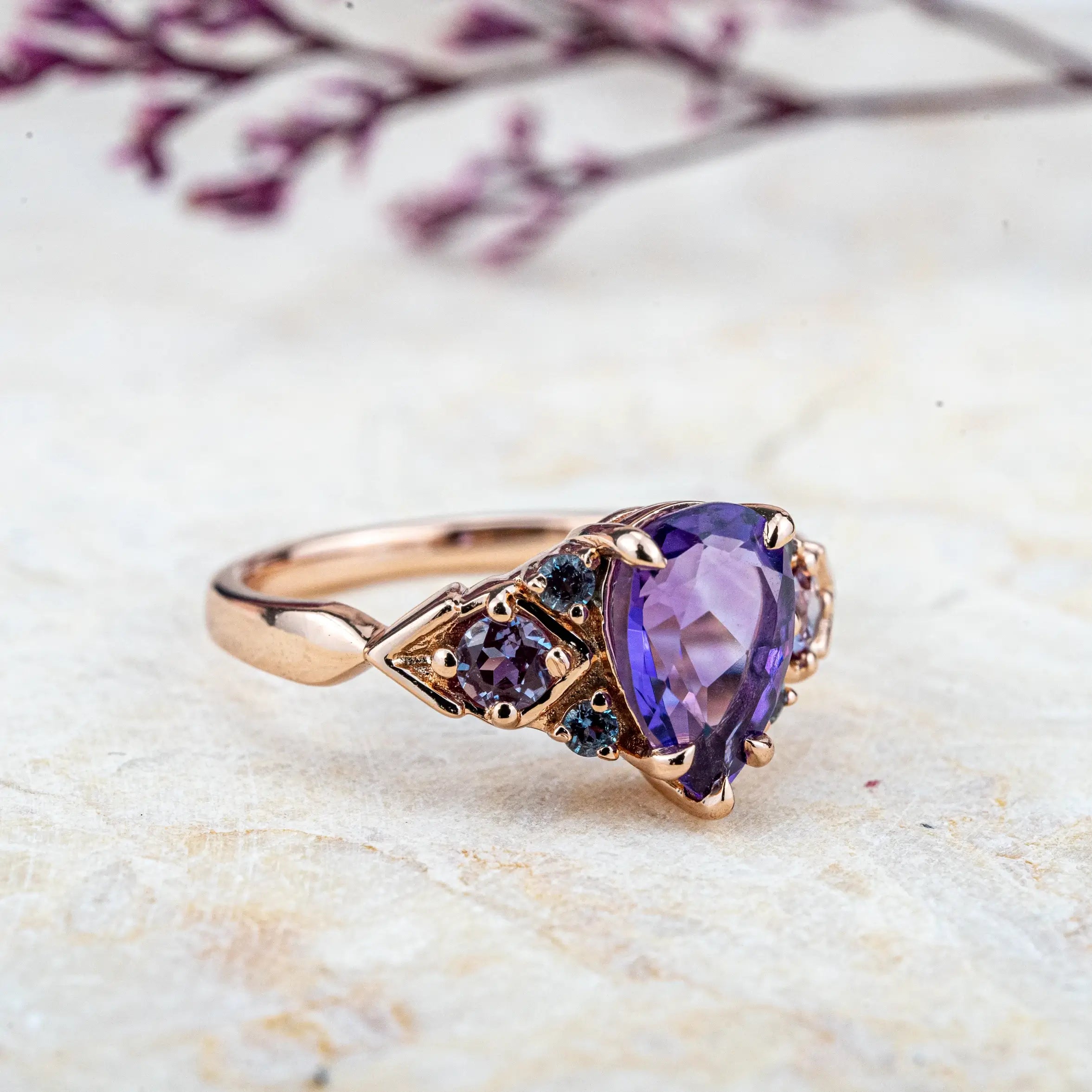 luxurious engagement rings natural gem amethyst ring