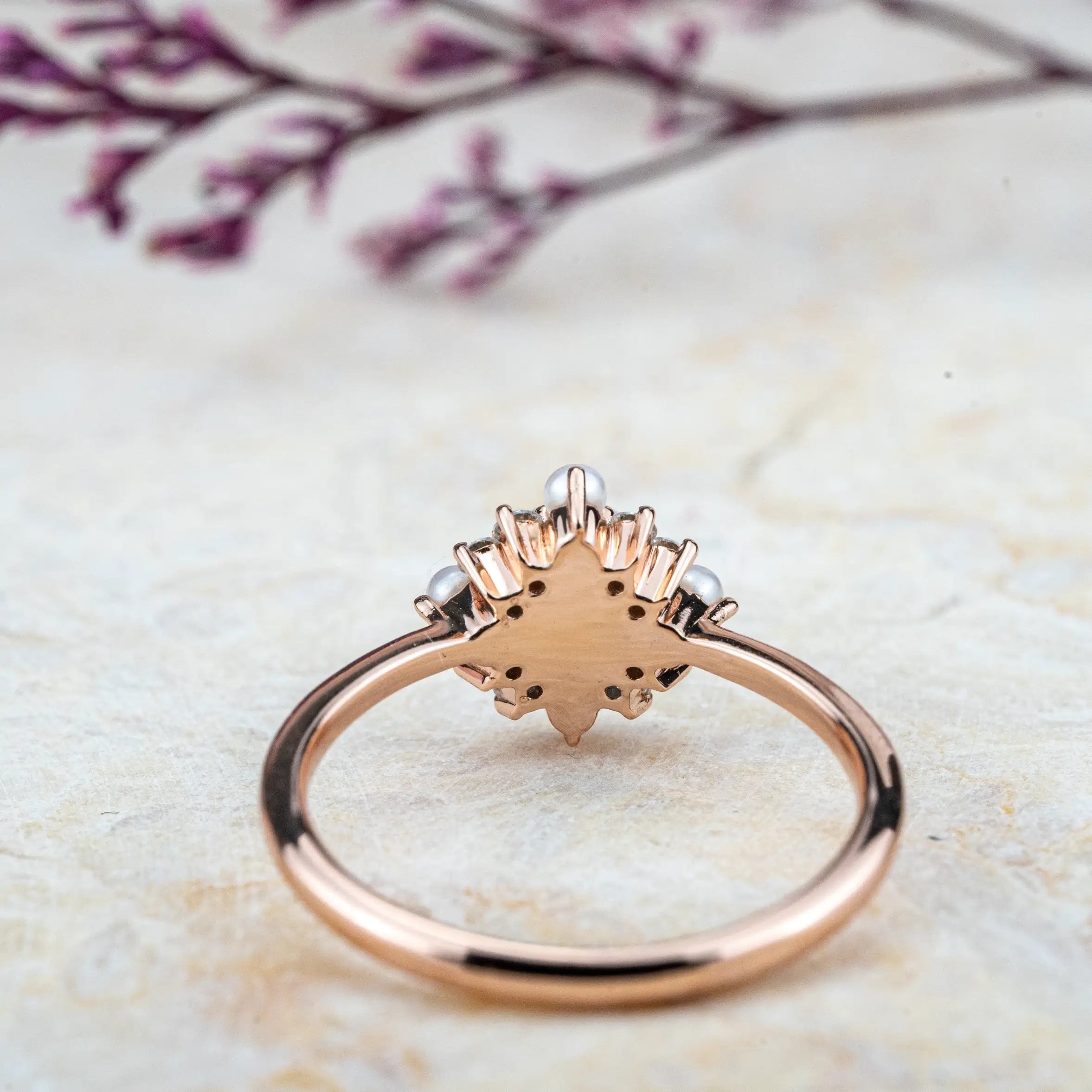 Elara - Akoya 5mm Pearl Rings Flower Ring