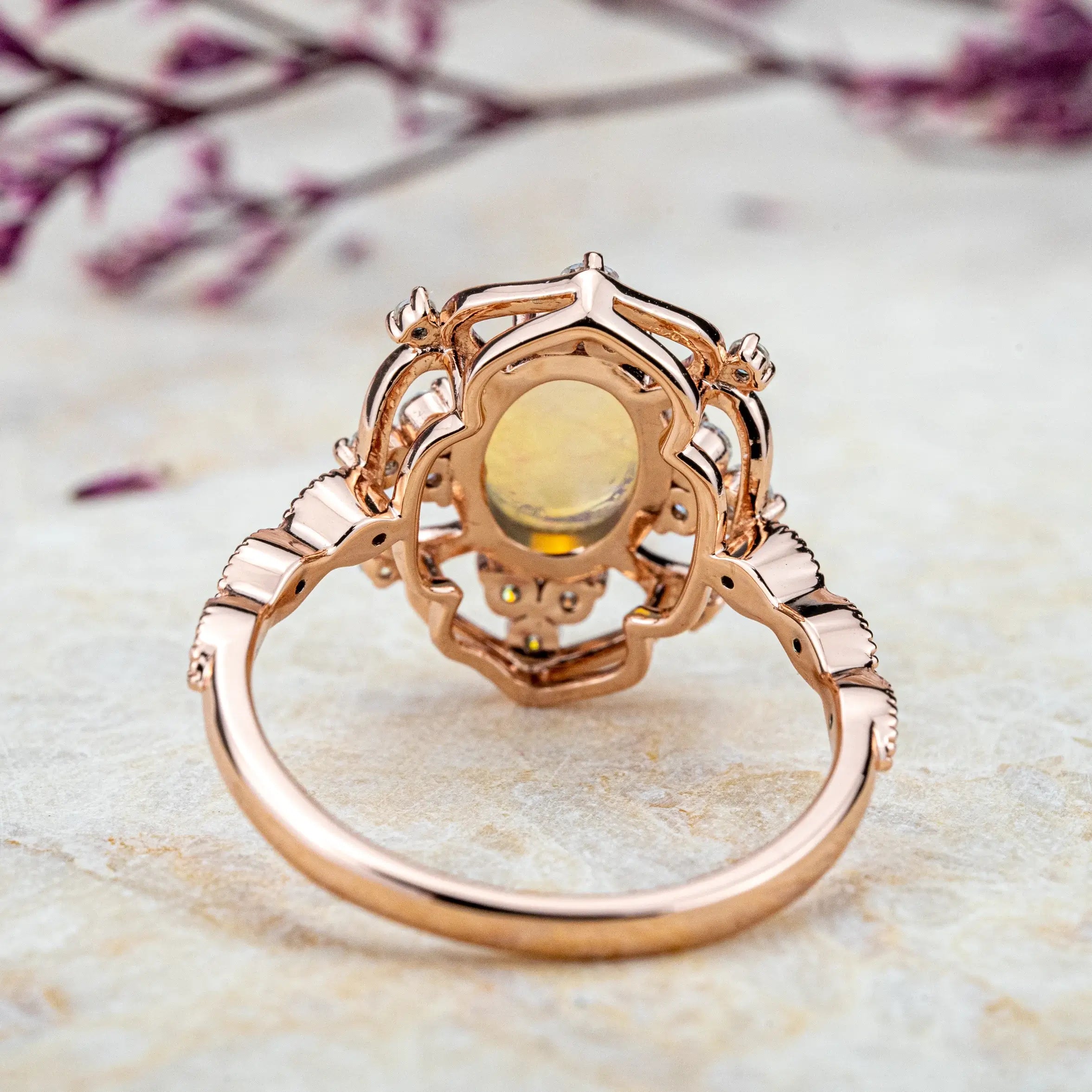 Ophelia - Luxurious Unique Vintage Rings Opal Engagement Ring Flora Ring