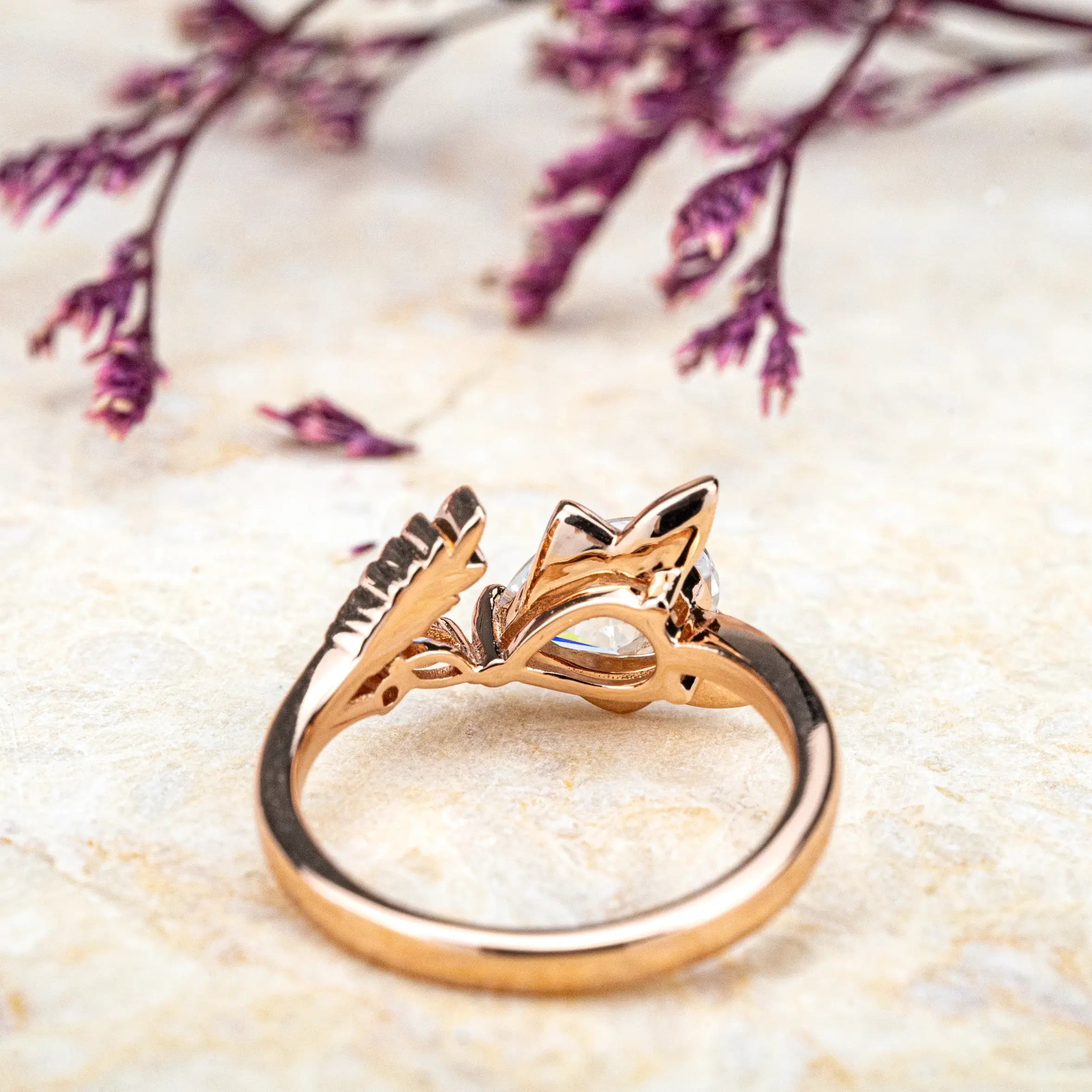 Custom gold ring Moissanite Ring Unique Creative Style Custom Fox Engagement Ring Animal Rings anniversary ring for ladies