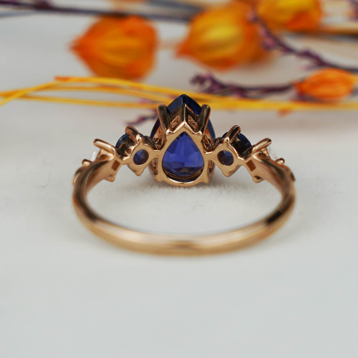 Modern Simple Sapphire Diamond Ring