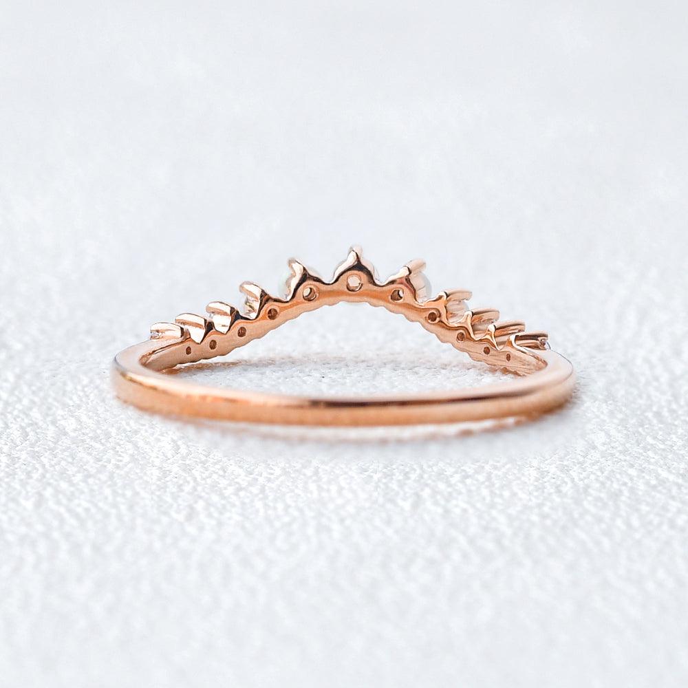 Natural Opal Cluster Rose Gold Ring